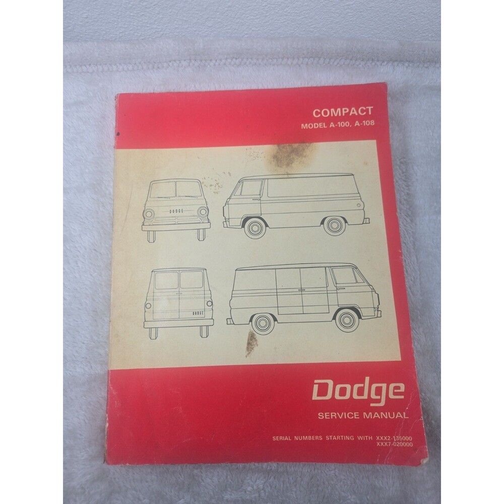 1968 - 1970 Dodge A-100 & A-108 Van Shop Manual
